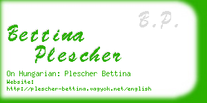 bettina plescher business card